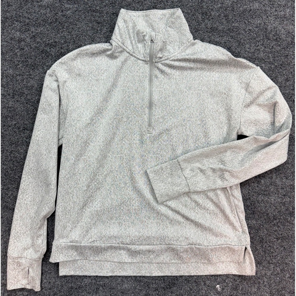 Mondetta Athleisure Quarter Zip Pullover Womens Medium Grey‎ Patterned Athletic